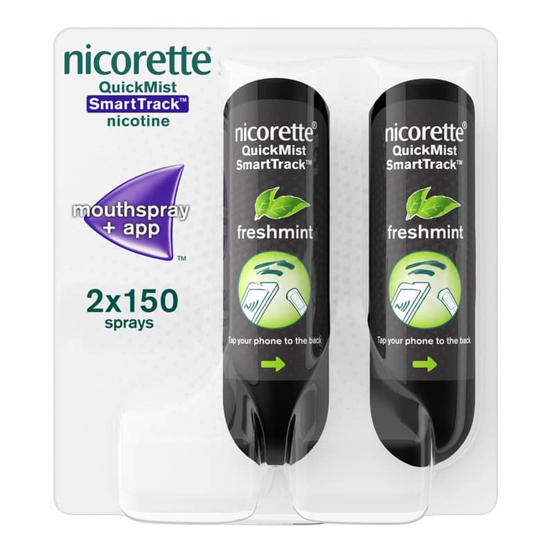 Nicorette QuickMist SmartTrack Spray 1mg - 2 x 150 Sprays
