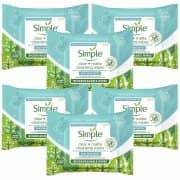 Simple Daily Skin Detox Matte & Clear Wipes For Oily Skin 6 x 20 wipes
