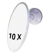 UNIQ Miroir salle de bains avec ventouse et grossissement 10X - Blanc