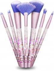 Envie Cosmic Glitter Make Up Brush Set Pink with Purple Brush x 7 Piece
