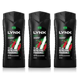 Lynx XXL Energy Boost Shower Gel Body Wash Africa 3 x 500ml