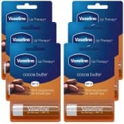 Vaseline Cocoa Butter Lip Therapy Balm Sticks 6 x 4g