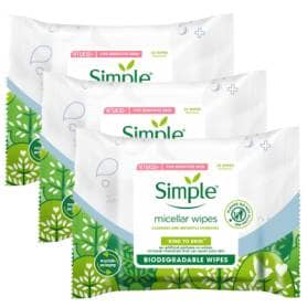 Simple Biodegradable Micellar Wipes 3 x 20 wipes