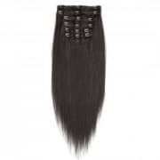 GOLD24 REMY Clip-in Extensions  #1B Schwarz - 50 cm