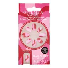 Nails.INC Give Me A Swirl Pink Swirl Artificial Nails Pack of 24