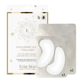 Eclat Skin London Hyaluronic acid + Collagen Set of Sheet Masks & Hydro Eye Pads