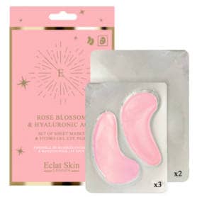 Eclat Skin London Rose Blossom & Hyaluronic acid set of sheet masks & Hydro eye pads