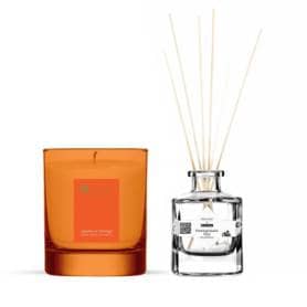 Dr Botanicals Pomegranate Noir Reed Diffuser 50ml and Japanese Orange Inspired Candle 200g