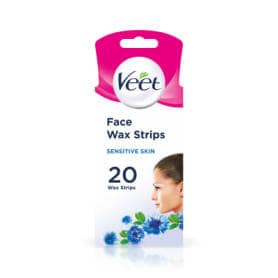 Veet Easy Grip Ready to Use Face Wax Strips for Sensitive Skin - 20 Strips