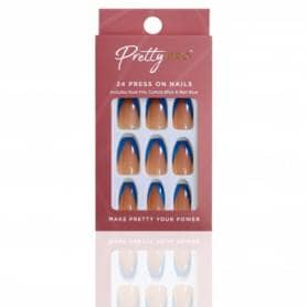 Pretty Pro False Press On Nails Sea You On The Tip Side 24 pieces