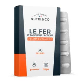 NUTRI&CO Le Fer et sa Souche Lactique Fatigue & Grossesse 30 gélules
