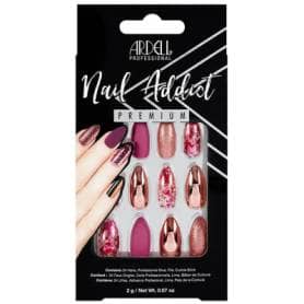 Ardell Nail Addict Premium Press On Nails Chrome Pink Foil 24 Pieces