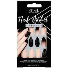 Ardell Nail Addict Premium Press On Nails Black Stud & Pink Ombré 28 Pieces
