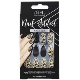 Ardell Nail Addict Premium Press On Nails Black Leopard 24 Pieces