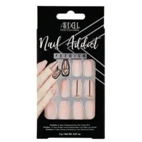 Ardell Nail Addict Premium Press On Nails Blush Geometric Crystals 24 Pieces