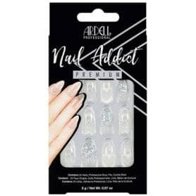 Ardell Nail Addict Premium Press On Nails Glass Deco 24 Pieces