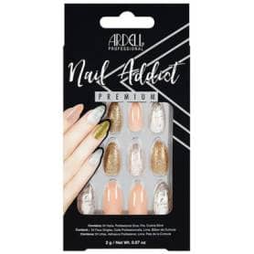 Ardell Nail Addict Premium Press On Nails Pink Marble & Gold 24 Pieces