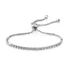 Philip Jones Jewellery Silver Plated Solitaire Friendship Bracelet Created with Zircondia® Crystals