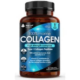 New Leaf Products Collagen Supplements High Strength Type 1 Marine Collagen Tablets + 14 Vitamins 70 tablets
