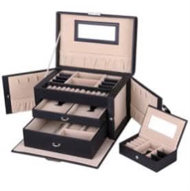UNIQ Jewelry box in leather with 20 spaces - Black