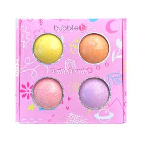 Bubble T Cosmetics Mixed Fruity Bath Bomb Fizzer Gift Set 4 x 150g