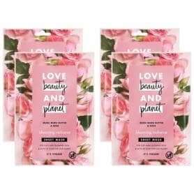 Love Beauty & Planet Blooming Radiance Sheet Mask for Soft & Glowing Skin, 4pk