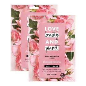 Love Beauty & Planet Blooming Radiance Sheet Mask for Soft & Glowing Skin, 2pk