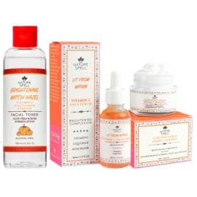 Nature Spell Vitamin C Brightening Skincare Set - Toner + Serum + Moisturiser