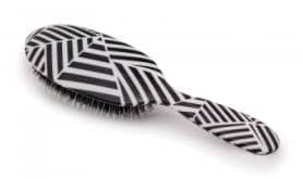 Rock & Ruddle Black & White Wedges Hairbrush Small with baby bristles