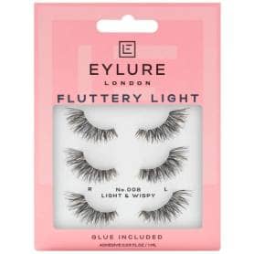 Eylure Fluttery Light Multipack N°008 3/4 Length Lash 3 Pack Adhesive Included 1ml