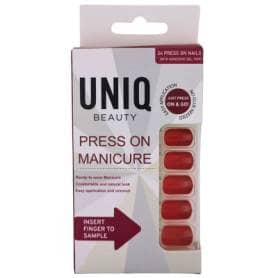 UNIQ Click On / Press On Manicure Nails - Rose Red (24 PCS)