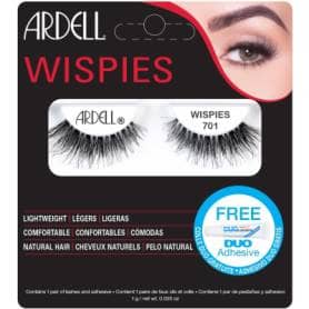 Ardell Wispies Lightweight Natural Hair False Lashes - 701 Black with DUO Glue