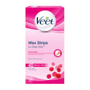 Veet EasyGrip Ready-to-Use Wax Strips x40 & Perfect Finish Wipes x4 - Normal Skin