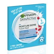 Garnier Skin Active Moisture Bomb Masque Hydratant en Tissu à la Grenade Pack x 5