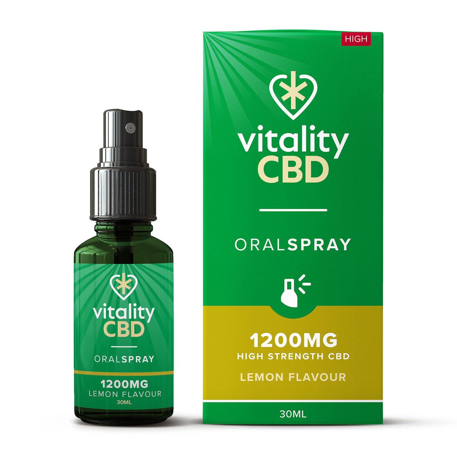 Vitality CBD Lemon Flavour Oral Spray with MCT Oil 1200mg 30ml - Feelunique