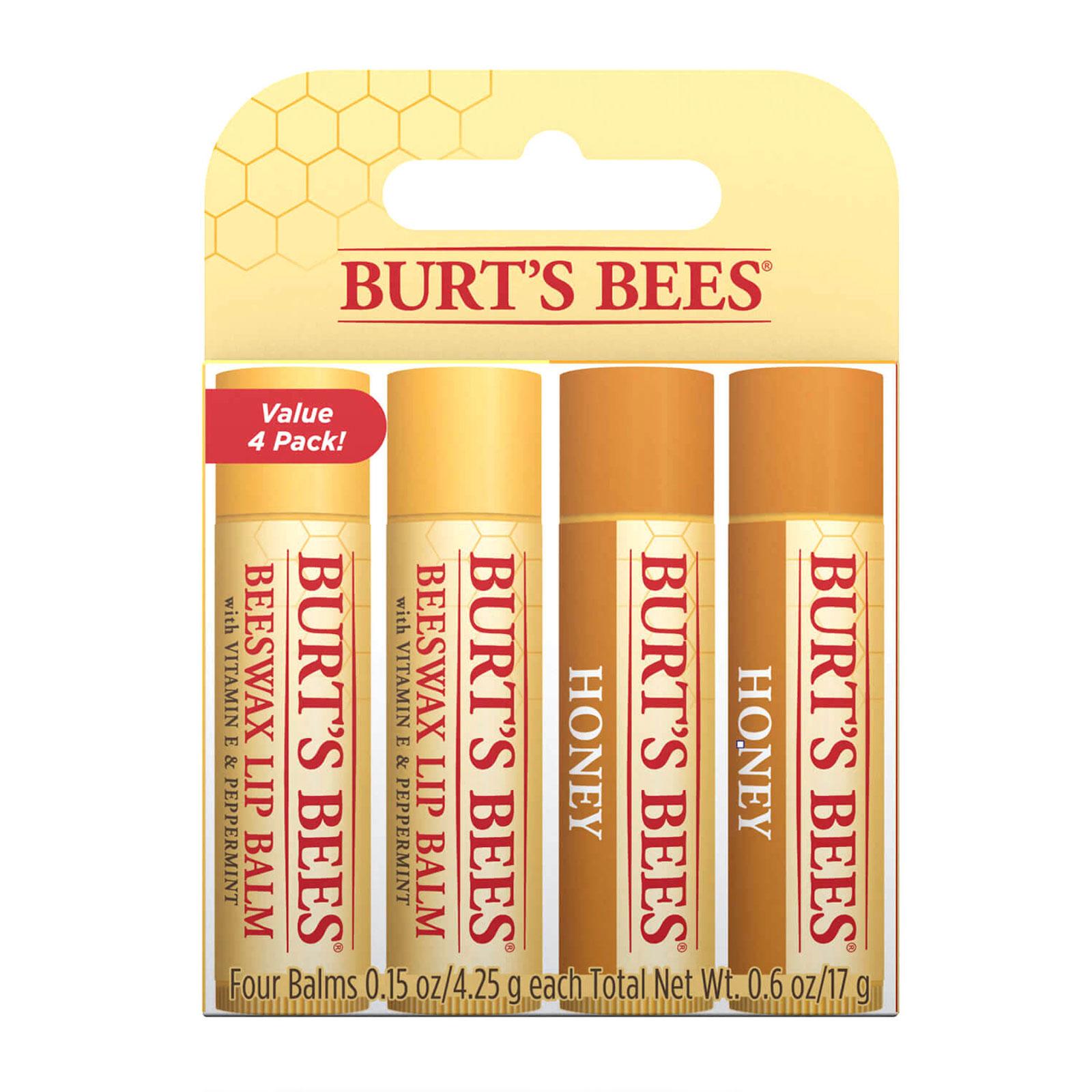 Burt's Bees® 100% Natural Moisturising Lip Balm Beeswax and Honey 4 ...