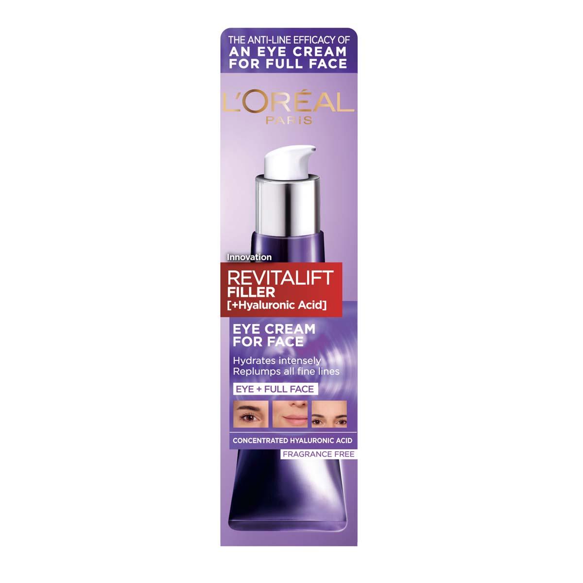 L Oreal Paris Revitalift Filler [ Hyaluronic Acid] Eye Cream For Face 30ml Sephora Uk