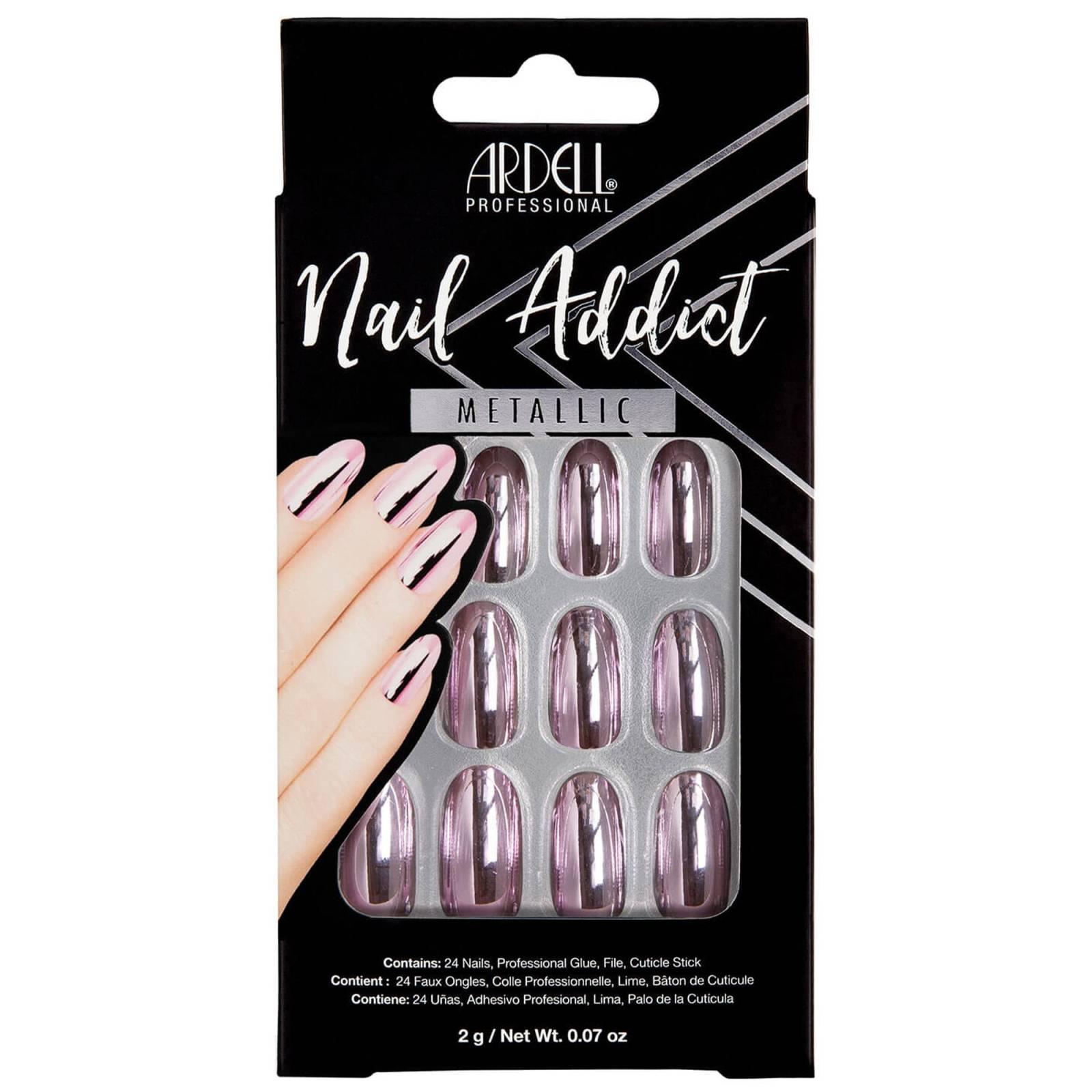 Ardell Nail Addict Metallic Press On Nails Metallic Pink 24 Pieces 