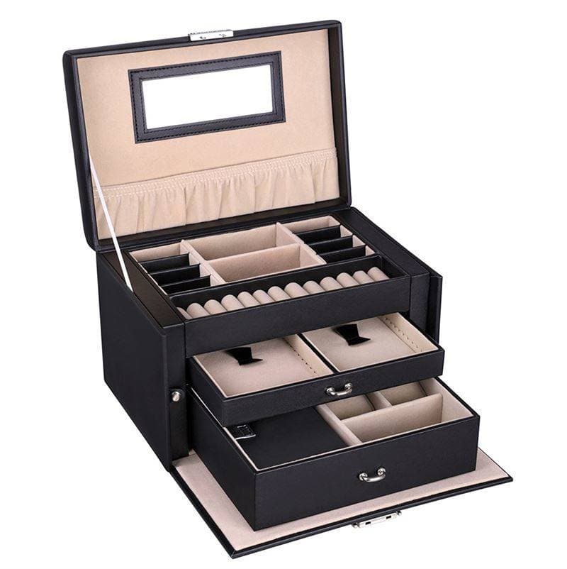 UNIQ Jewelry box in leather with 20 spaces - Black | SEPHORA UK