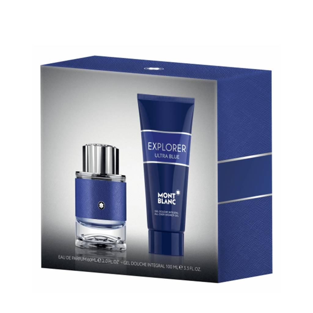 Mont Blanc Explorer Ultra Blue Eau de Parfum Men's Aftershave Gift Set Spray 60ml with Shower 