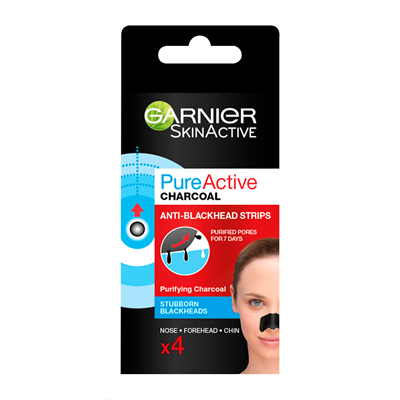 Garnier Pure Active Charcoal Anti-Blackhead Nose Strips x 4 | FEELUNIQUE