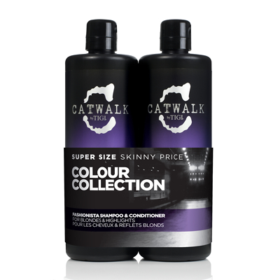 Catwalk by Tigi Fashionista Purple Shampoo and Conditioner for Blonde Hair 2x750ml