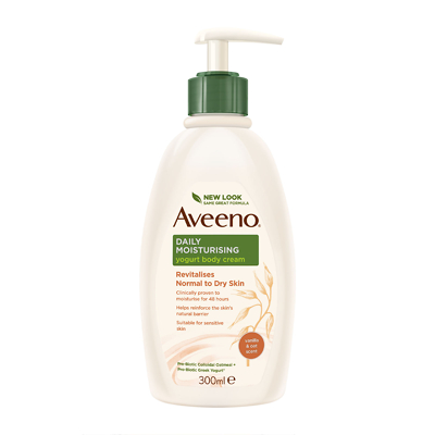 Aveeno Daily Moisturising Yogurt Body Cream Vanilla & Oat Scented Normal to Dry Skin 300ml