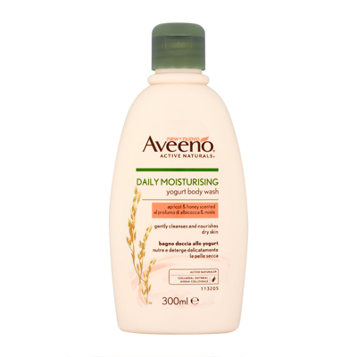 Aveeno Daily Moisturising Yogurt Body Wash Apricot & Honey Scented Normal to Dry Skin 300ml