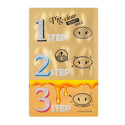 Holika Holika Pig Nose Clear Black Head 3-Step Kit (Honey Gold) 8g