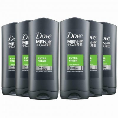 Dove Men+Care Extra Fresh Body & Face Wash 6 x 400ml | FEELUNIQUE