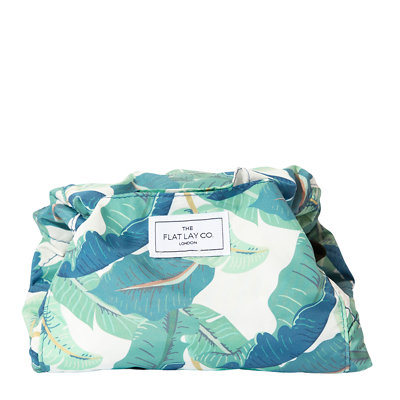 The Flat Lay Co. Open Flat Makeup Bag in Tropical Leaves