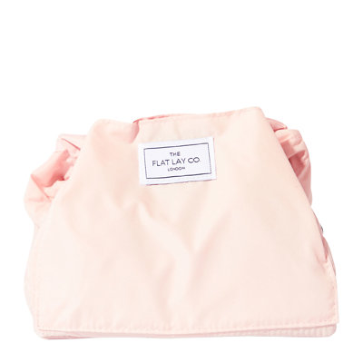 The Flat Lay Co. Open Flat Makeup Bag in Blush Pink