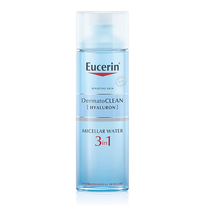 Eucerin DermatoCLEAN + Hyaluron 3 in 1 Face Cleansing Micellar Water for Sensitive Skin 200ml