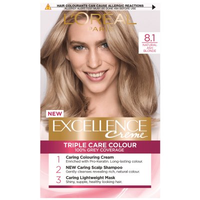 groep Justitie De lucht L'Oréal Paris Excellence Creme 8.1 Natural Ash Blonde Hair Dye - 1 Kit -  Feelunique